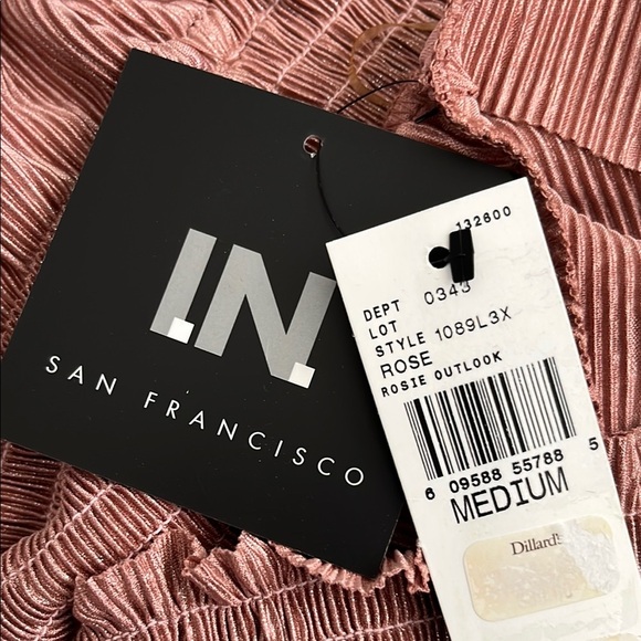 I.N. San Francisco Pink Smocked Blouse - Picture 9 of 9